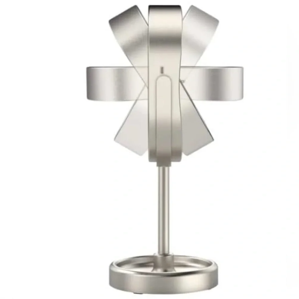 LED Vanity Mirror with Stand 3 Light Settings, 360° Rotation Brushed Nickel